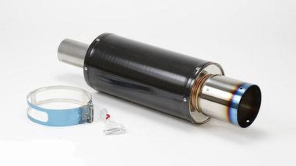 HKS Universal Carbon-Ti Cat-back Exhaust - 170mm Shell/75mm Diameter - 31012-BA001 by HKS - front view