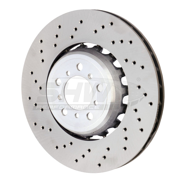 SHW 15-18 BMW M3 3.0L Left Front Cross-Drilled Lightweight Brake Rotor (34112284809) - BFL44809 for 2015-2021 BMW M4 - front 