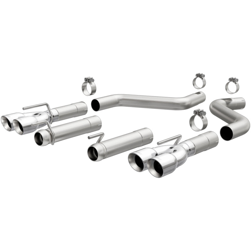 MagnaFlow Axle-Back, SS, 3in, Quad Split Rear 3.5 Tips 2015 Dodge Challenger incl SRT Hellcat - 19206