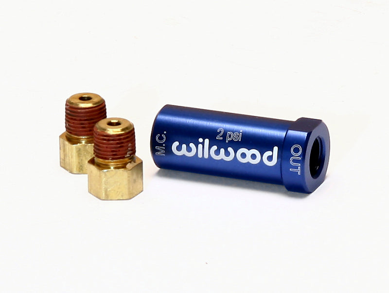 Wilwood Residual Pressure Valve - with Fittings - 2psi - Blue - 260-13783