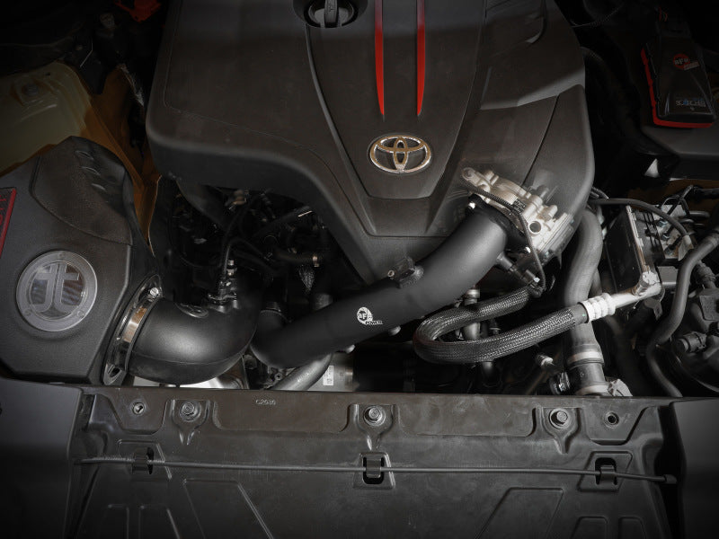 aFe BladeRunner Black 2-3/4in Aluminum Charge Pipe 2021 Toyota Supra GR (A90) I4-2.0L (t) B48 - 46-20488-B