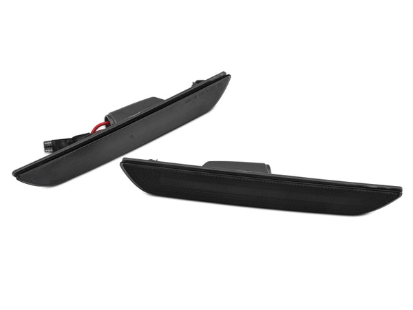 Raxiom 15-22 Ford Mustang Axial Series LED Side Marker Lights Rear (Smoked) - 390265 for 2015-2023 Ford Mustang - front view