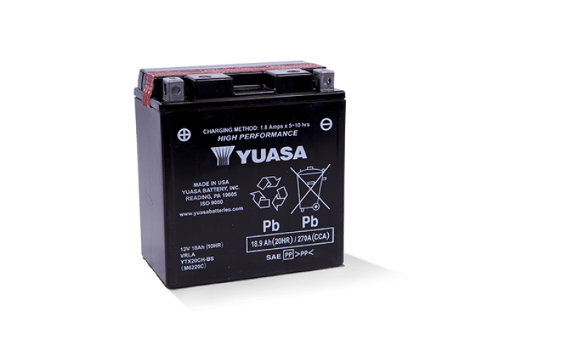 Yuasa YTX20CH-BS High Performance AGM Battery - YUAM6220C for 2011-2015 Triumph Tiger 800