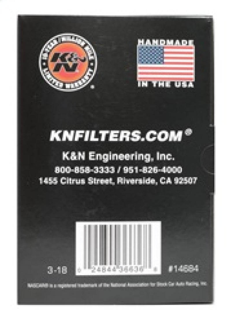K&N Universal Round Clamp-On Air Filter 3in Flange ID x 6in Base OD x 4.625in Top OD x 3in Height - RU-5288
