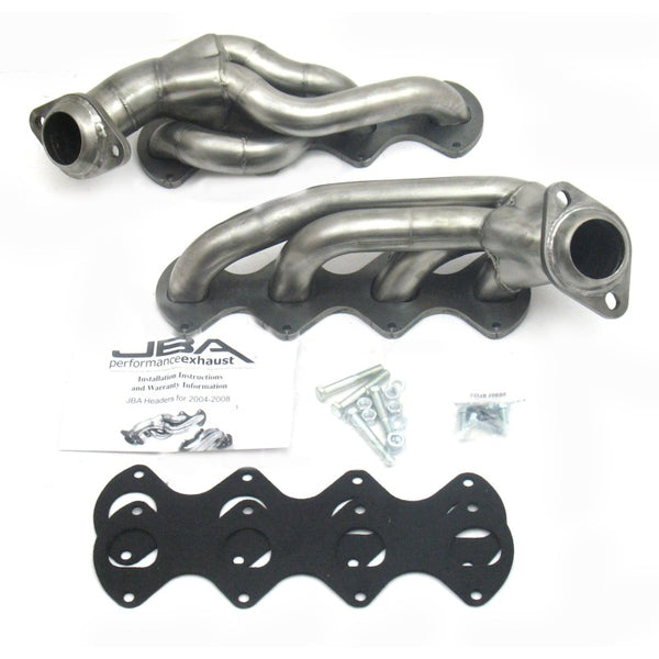JBA 04-10 Ford F-Series 5.4L 3V 1-5/8in Primary Raw 409SS Cat4Ward Header - 1676S for 2004-2010 Ford F 150 - front view