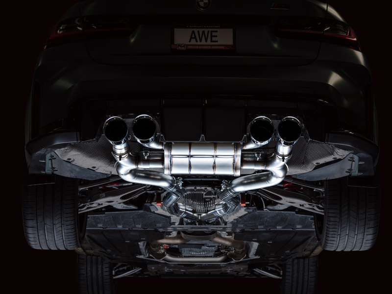 AWE SwitchPath Catback Exhaust for BMW G8X M3/M4 - Chrome Silver Tips - 3025-43480