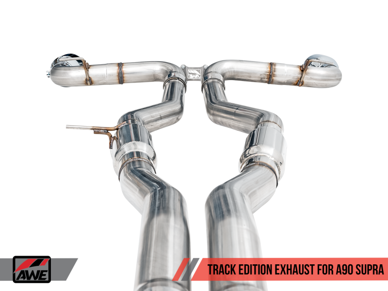 AWE Tuning 2020 Toyota Supra A90 Track Edition Exhaust - 5in Chrome Silver Tips - 3015-32116