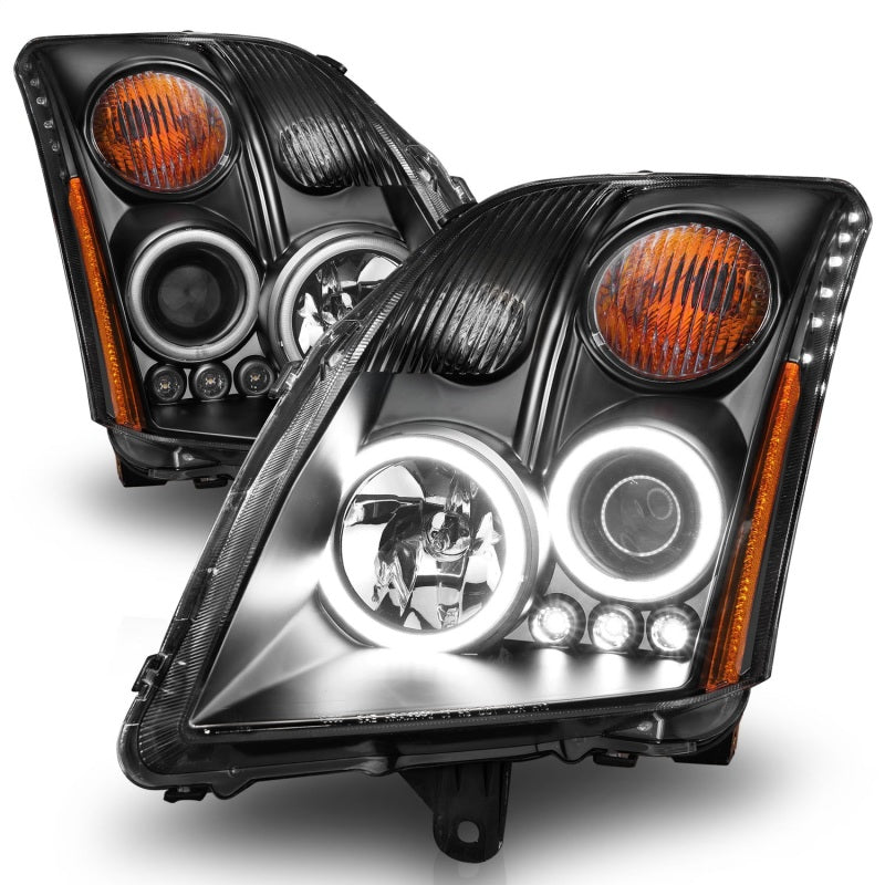ANZO 2007-2012 Nissan Sentra Projector Headlights Black - 121276