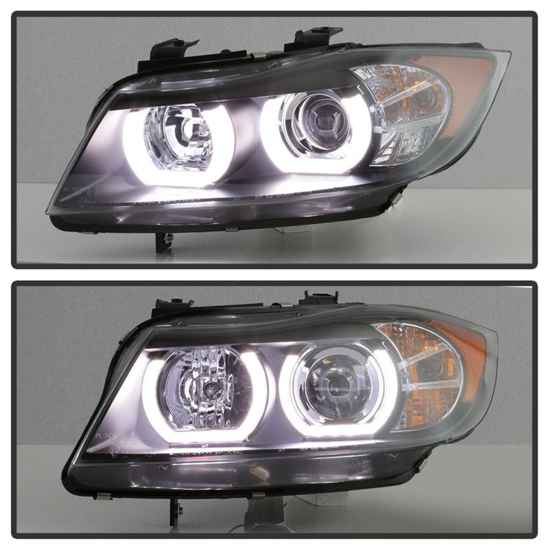 Spyder BMW E90 3-Series 06-08 4DR Headlights - Halogen Model Only - Black PRO-YD-BMWE9005V2-AM-BK - 5083432
