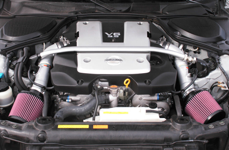 K&amp;N 07-08 350z Dual Silver Typhoon Short Ram Intake - 69-7071TS