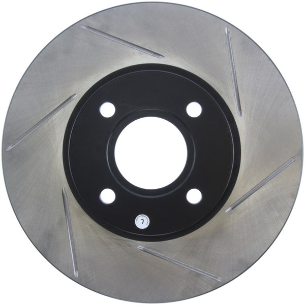 StopTech 14+ Ford Fiesta ST Slotted Brake Rotor - Front Left - 126.61110SL for 2014-2019 Ford Fiesta ST - front view