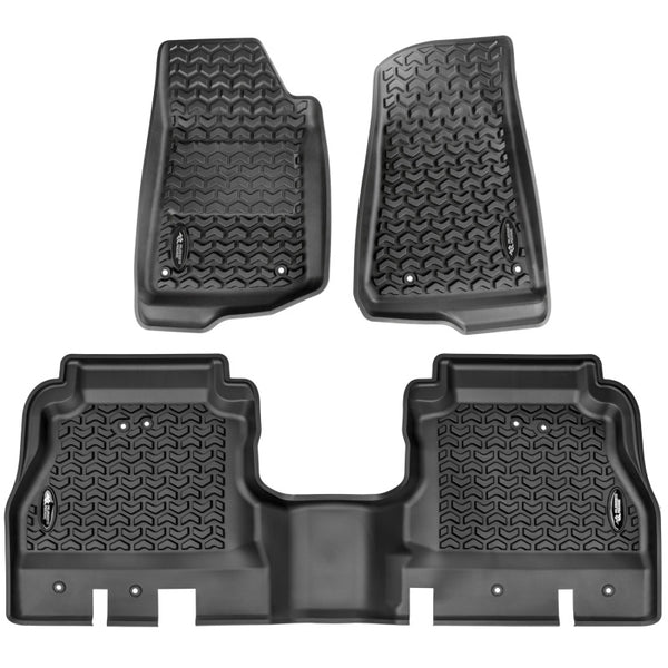 Rugged Ridge Floor Liner Kit Black F/R 20-21 Jeep Gladiator (JT) - 12987.44 for 2020-2025 Jeep Gladiator - front view
