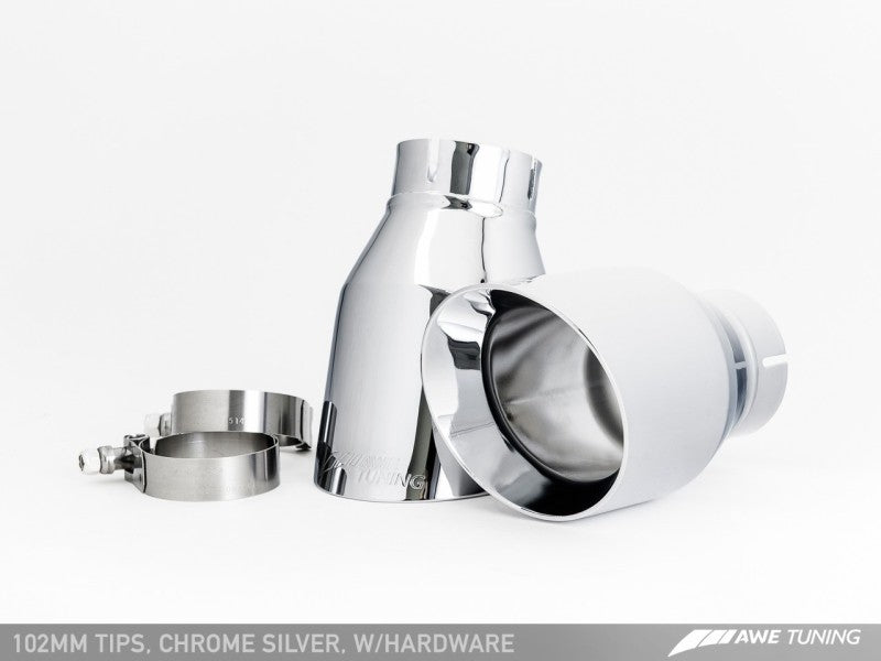 AWE Tuning Audi C7 A6 3.0T Touring Edition Exhaust - Dual Outlet Chrome Silver Tips - 3015-32048