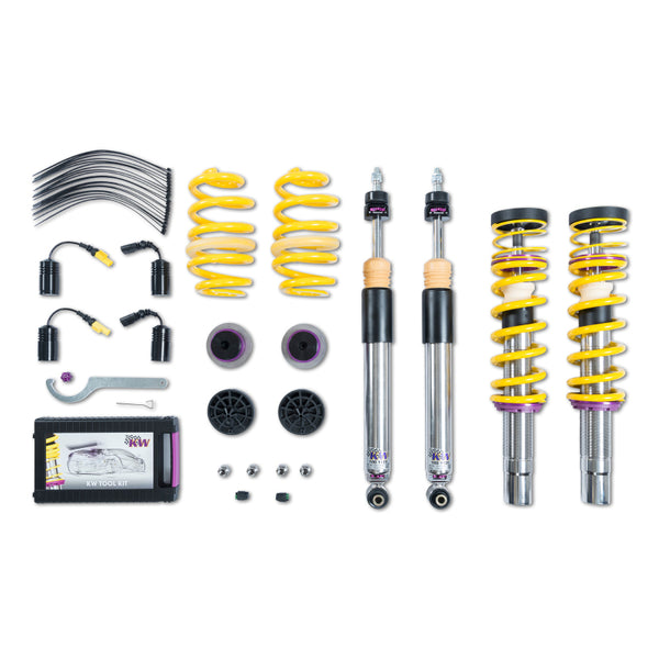 KW Coilover Kit V3 2018+ Audi RS5 (B9) Coupe w/ Dynamic Ride Control - 352100CJ for 2018-2025 Audi RS5 - front view