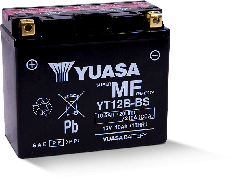 Yuasa YT12B-BS Maintenance Free 12 Volt AGM Battery - YUAM6212B for 2009-2017 Yamaha FZ6R