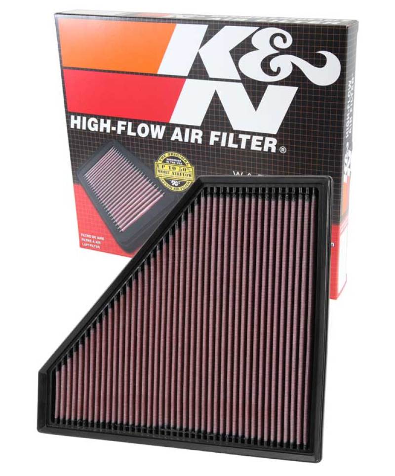 K&N Replacement Panel Air Filter 12.313in OS L x 10.313in OS W x 1.188in H for 13-14 Cadillac ATS - 33-2496 for 2016-2024 Che