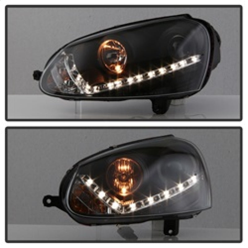 Spyder Volkswagen GTI 06-09/Jetta 06-09 Halogen Model Only - DRL Black PRO-YD-VG06-DRL-BK - 5017505