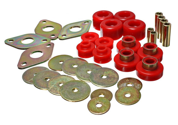 Energy Suspension Body Mount Set-Reg Access & Dbl Cab - Red - 8.4109R for 2005-2015 Toyota Tacoma - front view