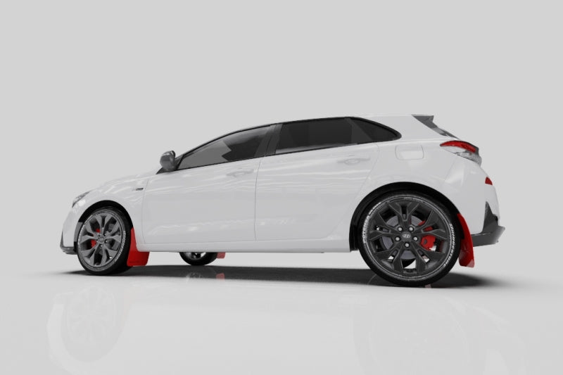 Rally Armor 19-21 Hyundai Elantra N Line Black UR Mud Flap w/ Grey Logo - MF59-UR-BLK/GRY