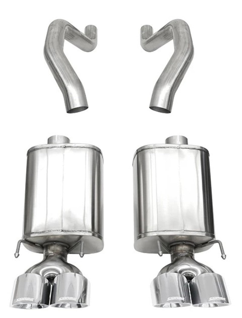 Corsa 06-13 Chevy Corvette C6 Z06 7.0L / 09-13 ZR1 6.2L Polished AxleBack Exhaust w/4.5in Twin Tips - 21077