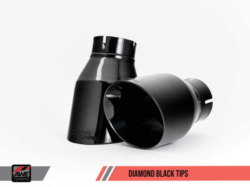 AWE Tuning BMW F3X 340i Touring Edition Axle-Back Exhaust - Diamond Black Tips (90mm) - 3010-33040