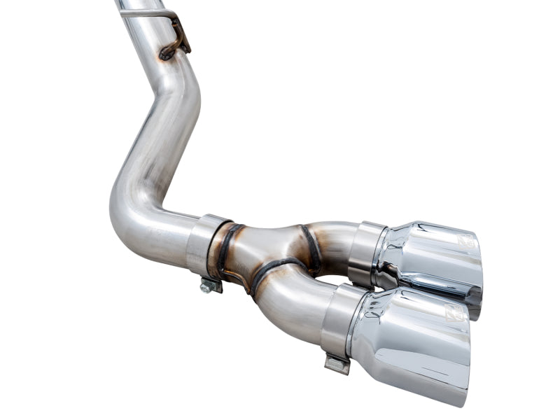 AWE Tuning 4th Gen GM 1500 5.3L 0FG Catback Dual Side Exit (Flat Bumper) - Chrome Tips - 3015-22207