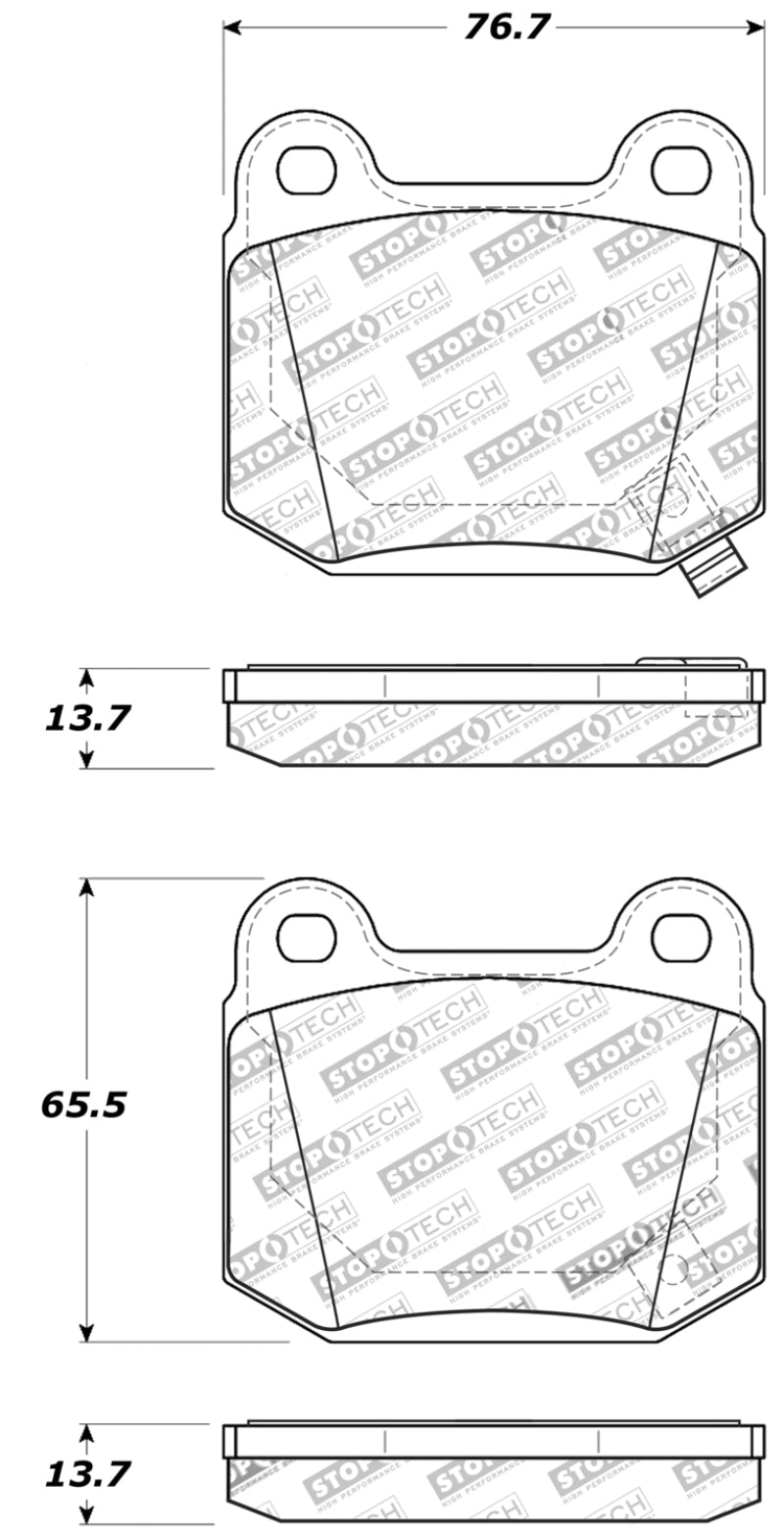 StopTech Performance ST-22 2-Piston Rear Caliper Brake Pads - 309.09610
