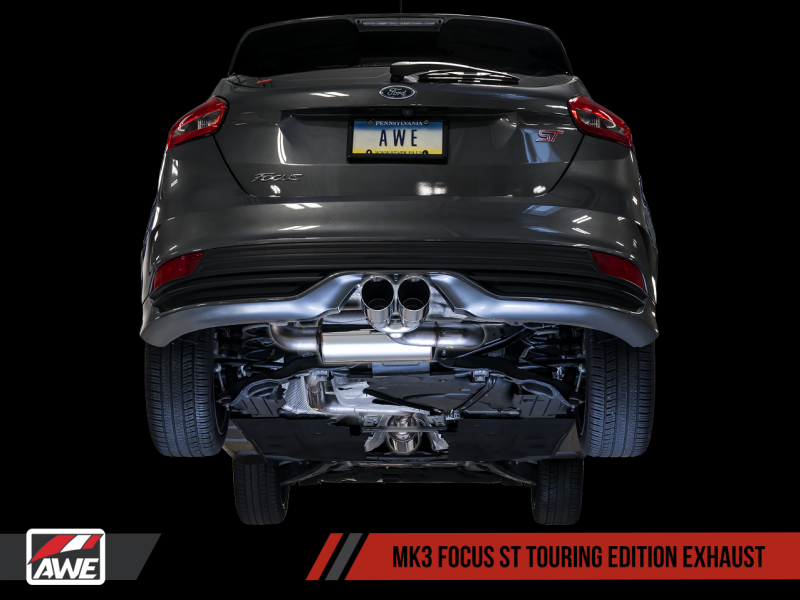 AWE Tuning Ford Focus ST Touring Edition Cat-back Exhaust - Non-Resonated - Diamond Black Tips - 3015-33092
