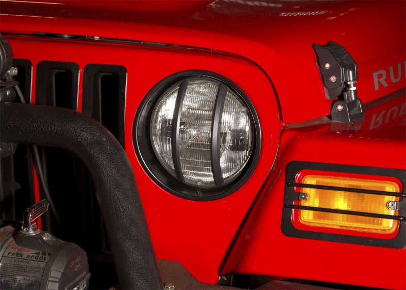 Rugged Ridge Headlight Bezels Black 97-06 Jeep Wrangler - 12419.23 for 1997-2006 Jeep Wrangler - detail view