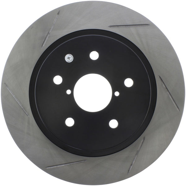 StopTech 16-17 Subaru WRX w/EyeSight Technology Sport Slotted Rear Right Rotor - 126.47037SR for 2015-2023 Subaru Legacy - fr