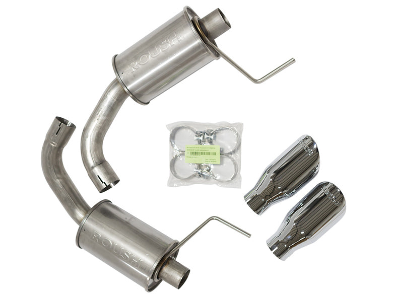Roush 2015-2017 &amp; 2024 Ford Mustang 5.0L V8 Exhaust Kit w/ Round Tips (304SS) - 421834