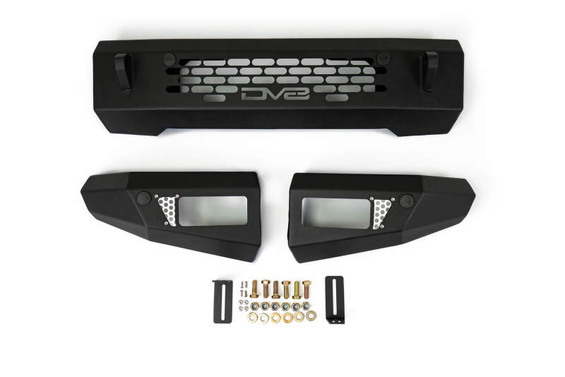 DV8 Offroad 2021+ Ford Bronco Bumper- Accommodates 20in Dual Row Light Bar &amp; (4) 3in Pod Light Mount - FBBR-03