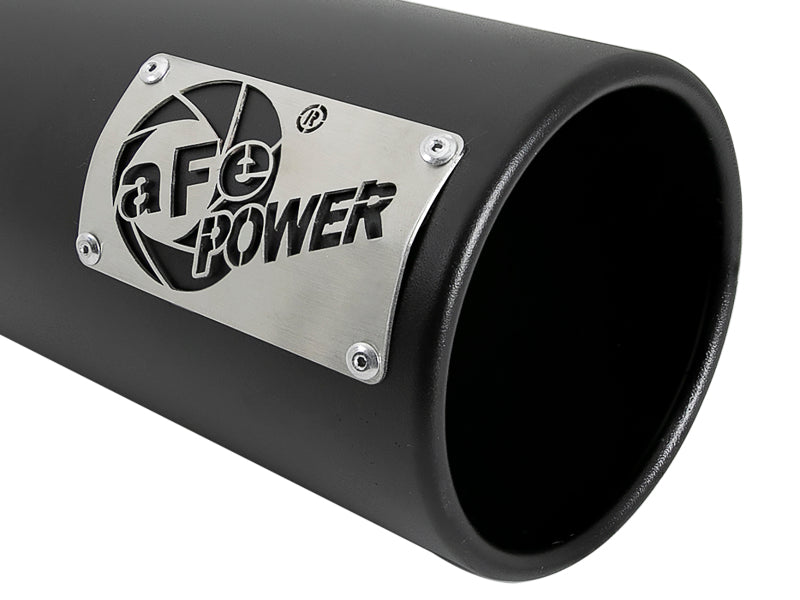 aFe SATURN 4S 4in SS Intercooled Exhaust Tip - Black 4in In x 5in Out x 12in L Bolt-On - 49T40501-B122