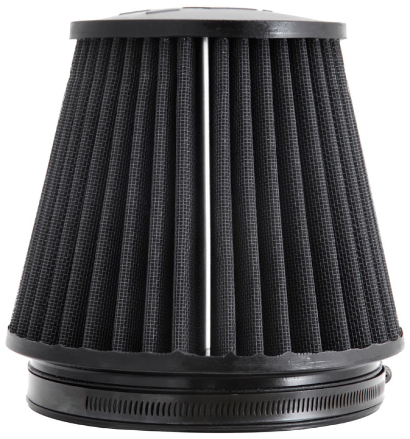 K&amp;N Universal Rubber Filter Round Tapered 6in Flange ID x 7.5in Base OD x 5.25in Top OD x 6in Height - RU-3102HBK