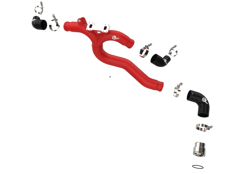 AFE 2018-2020 Kia Stinger 19-22 G70 BladeRunner 3in Aluminum Hot Charge Pipe Red - 46-20508-R