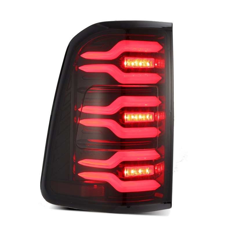 AlphaRex 19-21 Dodge Ram 1500 Luxx-Series LED Tail Lights Black/Red w/Activ Light/Seq Signal - 640050
