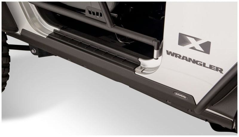 Bushwacker 07-18 Jeep Wrangler Trail Armor Rocker Panel and Sill Plate Cover - Black - 14011