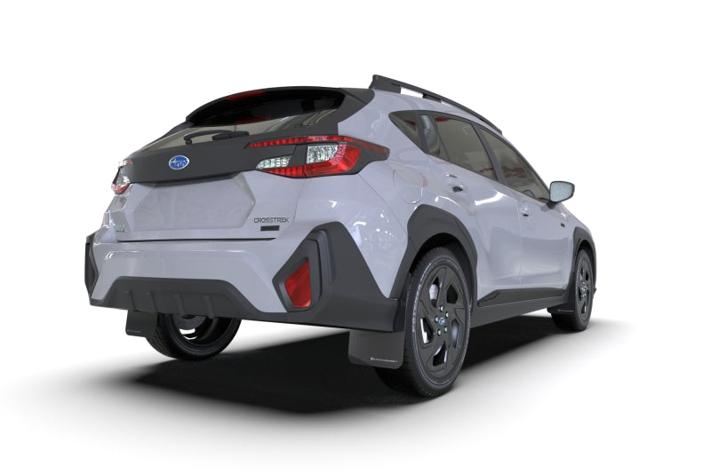 Rally Armor 2024 Subaru Crosstrek Black UR Mud Flap White Logo - MF106-UR-BLK-WH