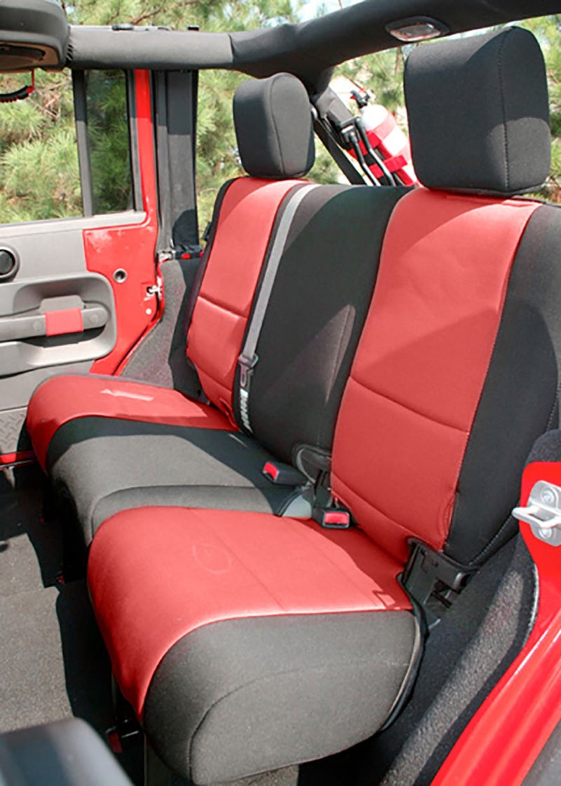 Rugged Ridge Seat Cover Kit Black/Red 11-18 Jeep Wrangler JK 2dr - 13296.53 for 2007-2018 Jeep Wrangler - detail view