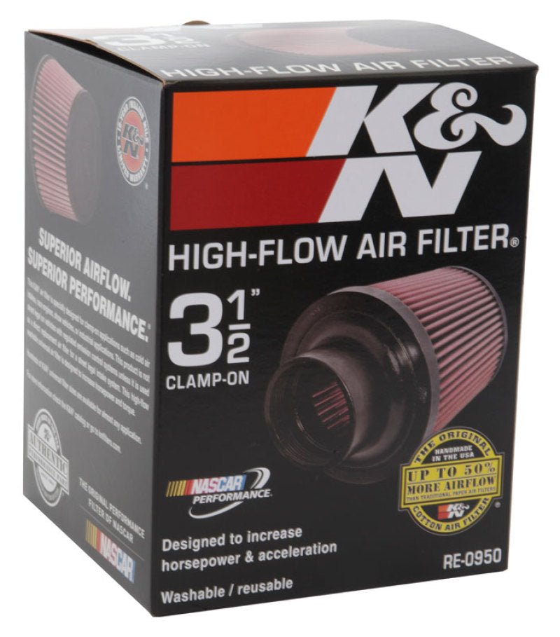 K&N Universal Rubber Filter 3 1/2inch ID FLG / 6inch Base / 4-5/8inch Top / 6inch Height - RE-0950