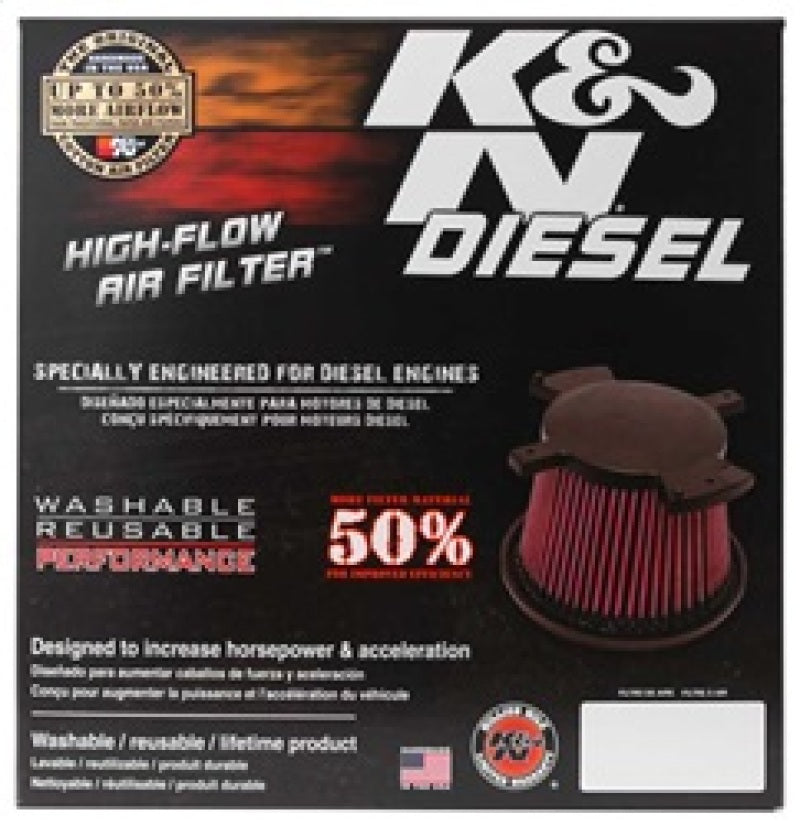 K&N 2017 Ford F250 Super Duty V8-6.7L DSL Replacement Drop In Air Filter - E-0644