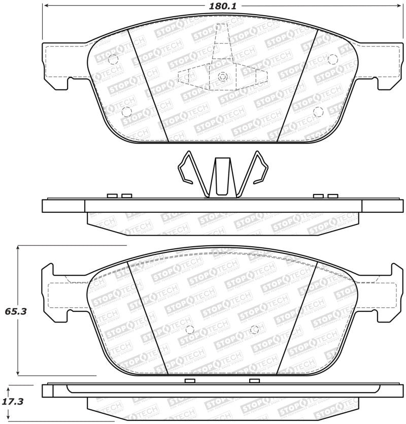 StopTech Street Brake Pads - Front - 308.16450