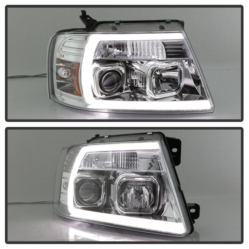 Spyder 04-08 Ford F-150 Light Bar Projector Headlights - Chrome (PRO-YD-FF15004V2-LB-C) - 5084637