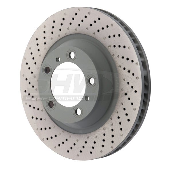SHW 15-16 Porsche 911 Carrera4 GTS 3.8L w/o Ceramic Brake Left Frt Drill-Dimp MB Rotor (99135140301) - PFL39911 for 2016 Pors