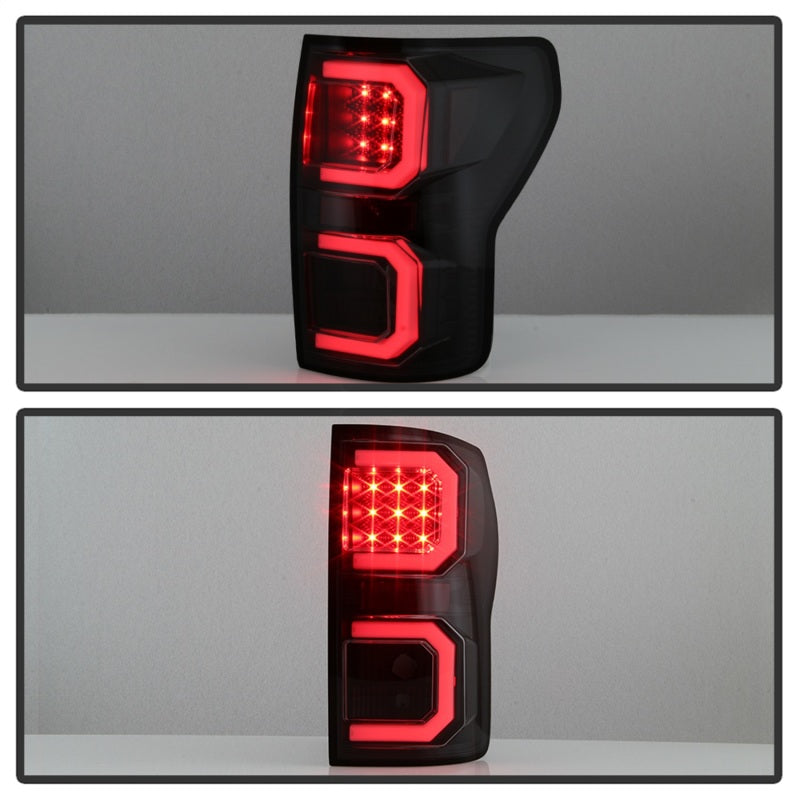 Spyder 07-13 Toyota Tundra V2 Light Bar LED Tail Lights - Smoke ALT-YD-TTU07V2-LB-BSM - 5085443