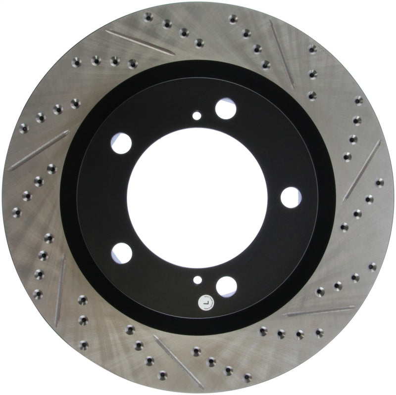 StopTech 07-09 Toyota Tundra / 08-09 Toyota Sequoia Front Left Slotted & Drilled Rotor - 127.44156L for 2008-2022 Toyota Sequ