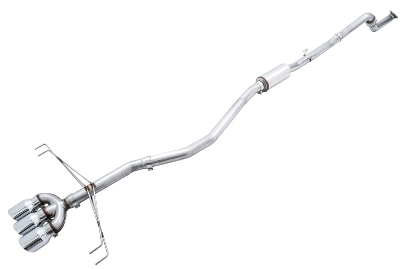 AWE Tuning 2017+ Honda Civic Type R Track Edition Exhaust w/Front Pipe &amp; Triple Chrome Silver Tips - 3020-52000