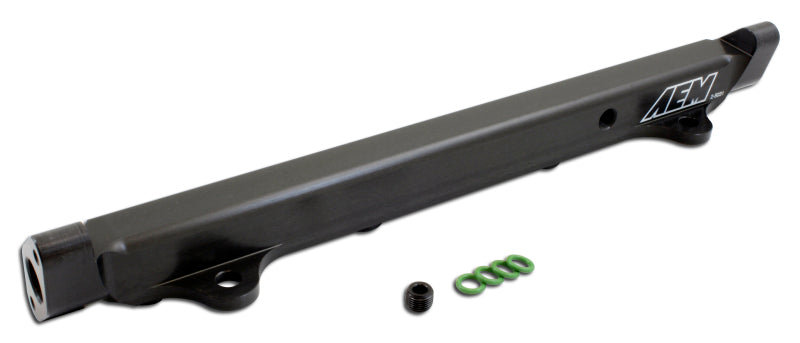 AEM 03-06 Evo 8 &amp; 9 Black Fuel Rail - 25-131BK