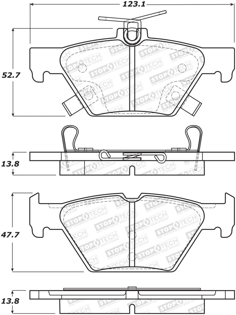 StopTech 16-21 WRX Street Brake Pads - Rear - 308.18080