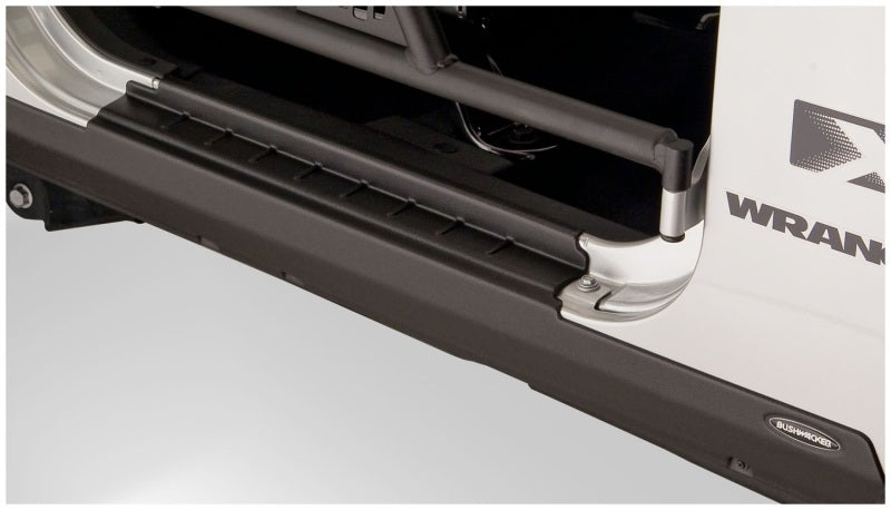 Bushwacker 07-18 Jeep Wrangler Trail Armor Rocker Panel and Sill Plate Cover - Black - 14011